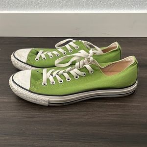 Barely worn, green converse